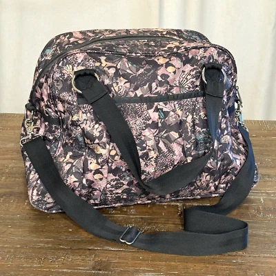 Bolso de Lona LeSportsac Rosa Negro Floral Grande Fin de Semana Noche Bolso de Viaje Foto 1 de 4