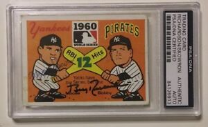 1971 Fleer 1960 WS Skowron Richardson Signed Autographed Baseball Card PSA/DNA