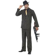 Uomo Oro Pinstripe Gangster Costume Ruggenti 20's Appariscente Halloween