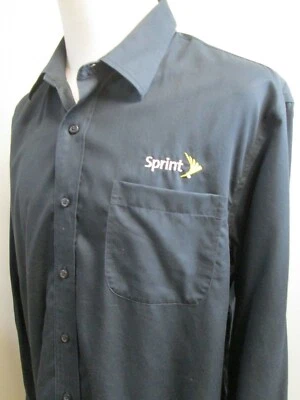 Camisa Sprint Para Hombres XL Negra Amarilla Uniforme de Empleado Abotonada Manga Larga Foto 1 de 4