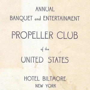 1929 PROPELLER CLUB of the United States Banquet Program – Hotel Biltmore NYC - Bild 1 von 4