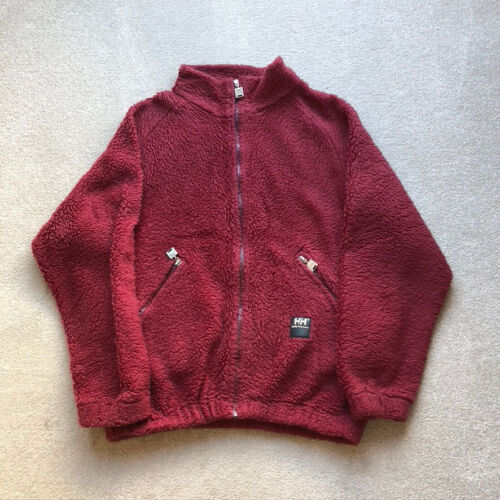 Helly Hansen Vintage Men's Sherpa Fleece PIle Jacket Red Size L