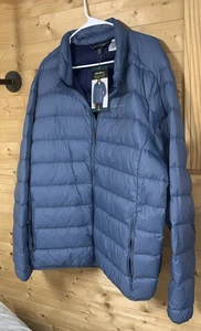 Eddie Bauer Men's Size XXXL Blue Lightweight Full Zip Down Puff Jacket ket - Picture 1 of 10