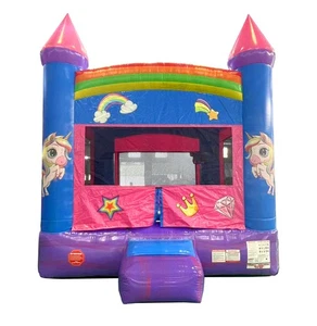 Pogo Crossover Inflable Casa de Rebote Salto Castillo Hinchable Rosa Niños USADO - Imagen 1 de 6