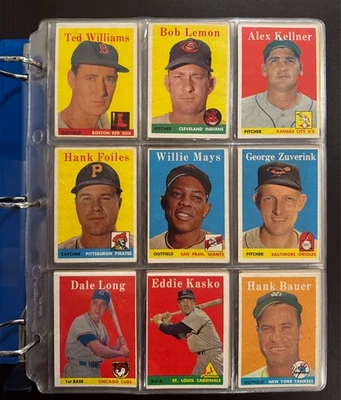 1958 Topps Baseball Complete Set (494/494) Mickey Mantle Mays *Beautiful Binder* - Image 1 of 4