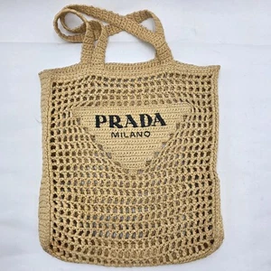 prada Natural Crochet Tote Bag ( Pre -Owned ) - Picture 1 of 10