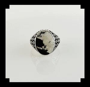 Anillo de búfalo blanco y esterlina para hombre talla 11 1/2 - Imagen 1 de 6