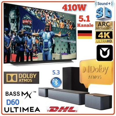 ULTIMEA Poseidon D60 Soundbar Dolby Atmos 5.1 3D Surround BassMX Bass Subwoofer  - Bild 1 von 4