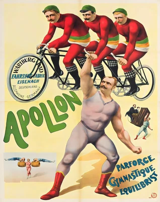 Póster de colección Circo Strongman Apolon acróbata alemán - 12X16/16X20/18X24/24X36 Foto 1 de 4
