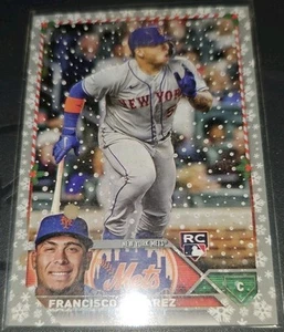2023 Topps Holiday Francisco Alvarez Rookie Silver Metallic Snowflake SP#H111 RC - Picture 1 of 2
