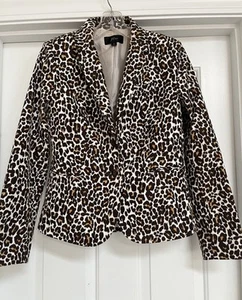 J. CREW Women's Leopard Print Stretch Classic M Blazer Jacket Sz 6 - Picture 1 of 5