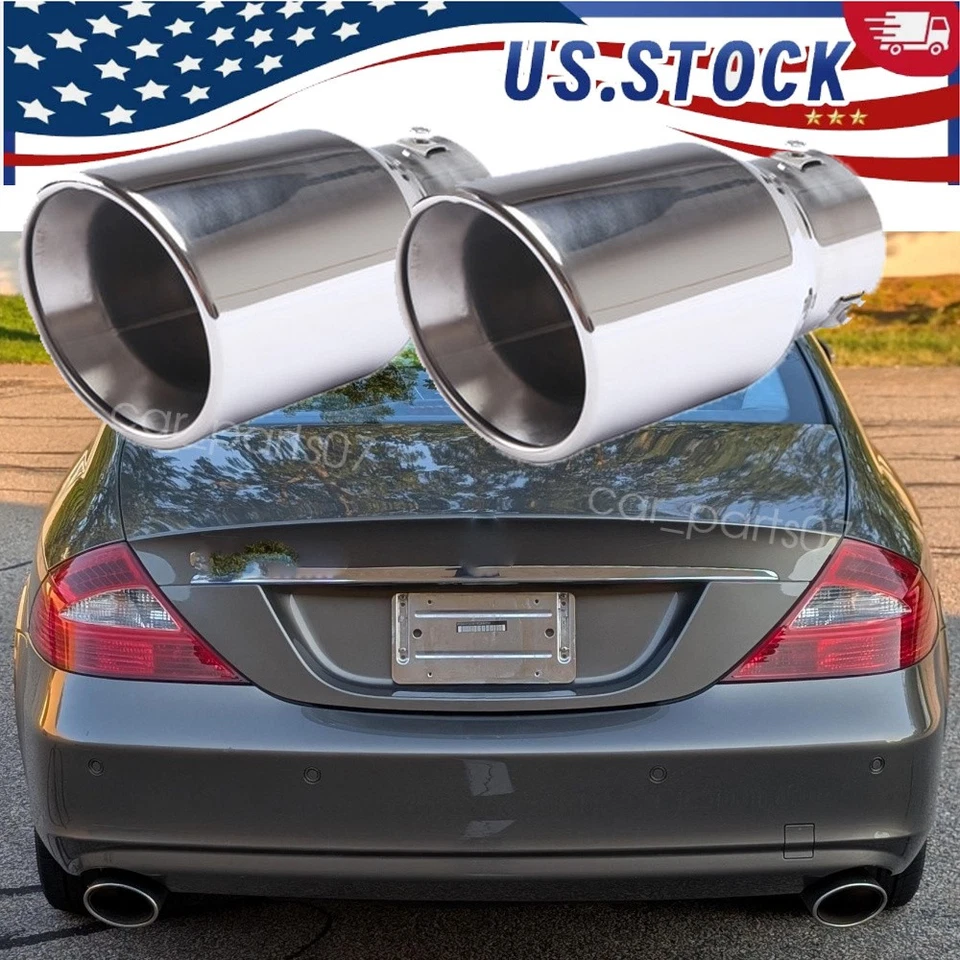 Pairs Exhaust Pipes Car Rear Throat Muffler 38-76mm For Mercedes-Benz CLS550 Foto 1 de 4