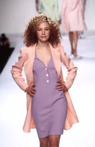 Hugo Buscati Victorias secret runway style lilac silk sheath shift dress 8 10 M - Picture 1 of 5