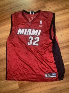 REEBOK Miami Heat #32 Shaquille Shaq O'Neal Jersey Size XL Red Sleeveless Shirt - Picture 1 of 6