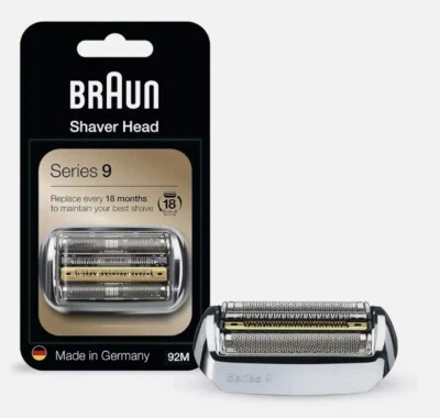 Original Braun 92M Cabezal de Afeitado Combi para Series 9 5 Vías Flex Plata/Dorado