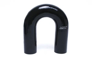 HPS 1-3/8" ID Reinforced Silicone 180 Degree U Bend Elbow Coupler Hose Black - Picture 1 of 4