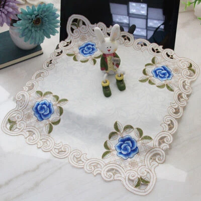 Vintage Embroidered Lace Tablecloth Table Cloth Wedding Party Banquet Home Decor - Image 1 of 4