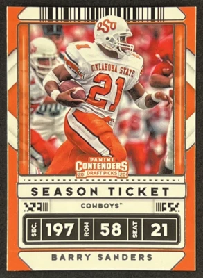 Barry Sanders 2020 Panini Contenders Draft Picks #9 Oklahoma State Cowboys - Image 1 of 2
