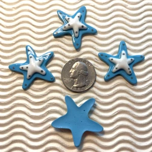 10pcs x 1 3/8" Blue Resin Sea Star Flatback for Ocean Crafts/Summer SB451 - Picture 1 of 1