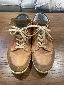 High Top Mid Sneakers Chukka Cognac Size 10 Leather 1526 - Picture 1 of 12