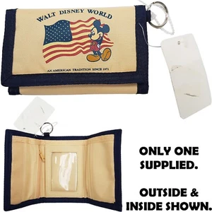 Walt Disney World Triple Cartera Monedero Mickey Mouse Disneyland Tela Cremallera Parques - Imagen 1 de 15