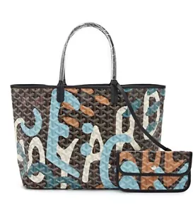 Goyard Saint Louis PM Beuteltasche Tasche Lettres Camouflage Blau Handtasche ... - Bild 1 von 8
