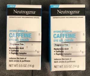 New Lot Of 2 Neutrogena Hydro Boost + Caffeine Eye Gel Cream Dark Circles Puffy - Picture 1 of 4
