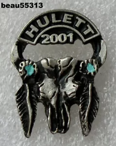⭐2001 HULETT WYOMING HARLEY BIKE WEEK HAT VEST JACKET PIN - Picture 1 of 1