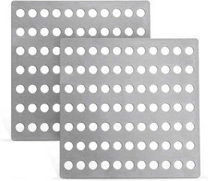 Coperchio Scarico 15x15cm Protezione Foglie Metallo Acciaio Inox Griglia Griglia Antiruggine - Foto 1 di 9