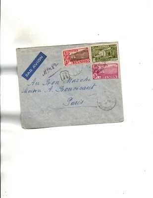 Reunion 1936 registered to France Sc#98,97,158 - Image 1 of 2