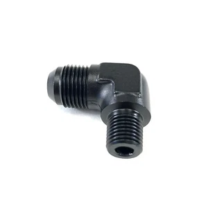 Aluminum Fitting Adapter 8AN Male end to 1/4NPT Male end 90 Degree Black - Picture 1 of 8