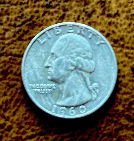 1960 D   Washington Silver Quarter  90% Silver Coin ~ Free Shipping ~ Cover