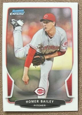 2013 Bowman Chrome Homer Bailey Cincinnati Reds #84 Topps MLB Baseball - Image 1 of 2