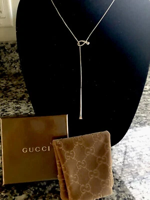 Collar Gucci Chiodo Lariat oro blanco 18k - 12,1 gramos Foto 1 de 4