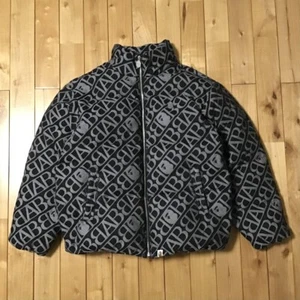 BAPE Denim Monogram Puffer Down Jacket A Bathing Ape Size M - Picture 1 of 7