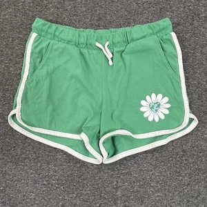 Old Navy Shorts Girls XL 14-16 Green Elastic Waist Floral Daisy - Picture 1 of 11