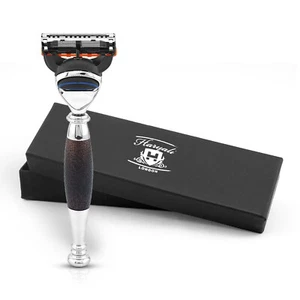 Maquinilla de afeitar ergonómica de 5 bordes para hombre, maquinilla de afeitar fácil para mujer, maquinilla de afeitar facial corporal, granate - Imagen 1 de 9