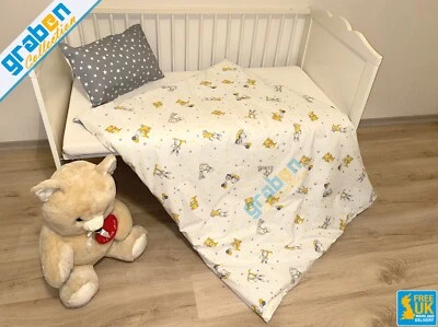 100% COTTON BEDDING SET FOR Toddler Bed Cot Bed Duvet Cover&Pillowcase 120x150cm - Image 1 of 4