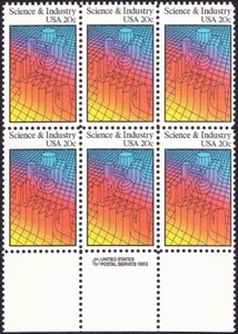 US Stamp Scott # 2031 Copyright Block of 6 Mint NH - 20 Cents Science & Industry - Picture 1 of 1