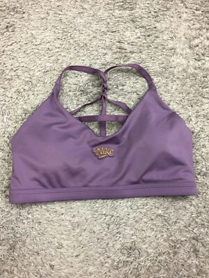 Sujetador Nike DRI-FIT para mujer talla XL púrpura espalda deportiva logotipo dorado Foto 1 de 4