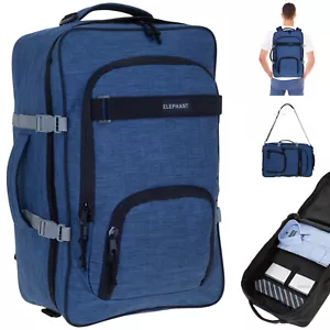 Rucksack Handgepäck Flieger IATA Kabine Herren Elephant Travel Fly 13029 Blau - Afbeelding 1 van 22