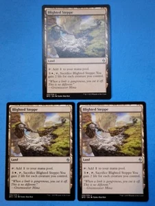 3x Blighted Steppe Battle for Zendikar 2015 Mtg Magic Colorless Land Mana 232 - Picture 1 of 4