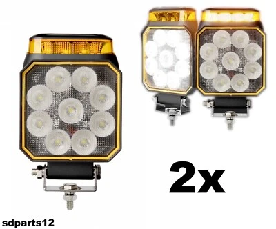 2x Fari Lavoro Led 12V 24V 10W Luce Bianca e Lampeggiante Arancione Fuoristrada - Immagine 1 di 4