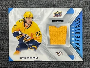 David Farrance 2021-22 Upper Deck Series 2 Hockey Rookie Materials #RM-DF - Picture 1 of 2