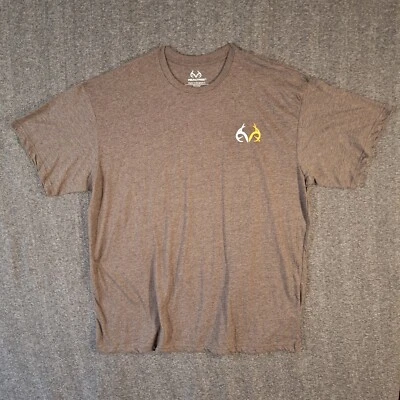 Camiseta Realtree Gráfica Para Hombre Talla 2XL Manga Corta Cuello Redondo Algodón Gris Foto 1 de 4