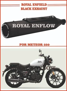 Fit For Royal Enfield Black Exhaust for METEOR 350 - - Picture 1 of 6