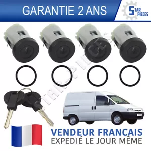LOT DE 4 BARILLET SERRURE DE PORTE PEUGEOT EXPERT CITROEN JUMPY SCUDO 95-06 - Imagen 1 de 4