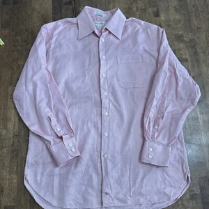 JOHN W NORDSTROM Men Long Sleeve Shirt 16/33 Red Button Down Dress Point Collar - Picture 1 of 7