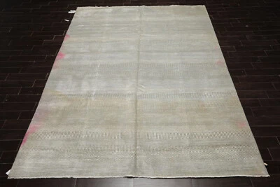 Hand Knotted Wool & Bamboo Transitional Tibetan Oriental Area Rug Mint 9'x12'2" - Image 1 of 4