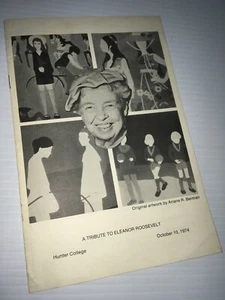 A Tribute to Eleanor Roosevelt Hunter College 1974 Program Booklet Ephemera - Picture 1 of 5